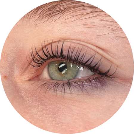 Eye with lash lift